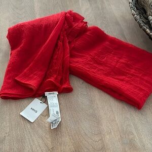 Mango Red Scarf Brand New Extra Large